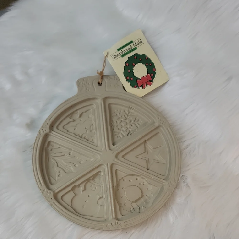 SASSAFRAS Superstone Farmhouse Holiday Christmas Shortbread Cookie Mold VTG‎